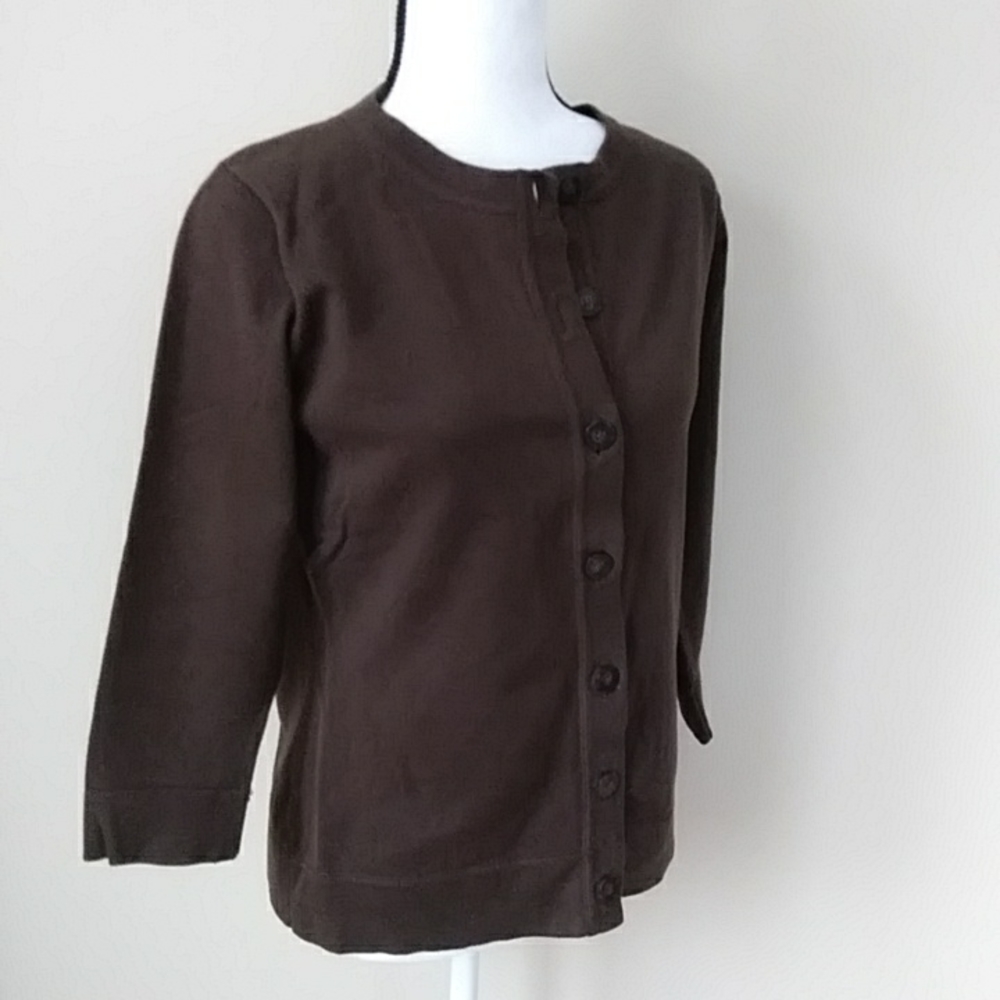 Eddie Bauer Button Up Cardigan Top M/M  Brown